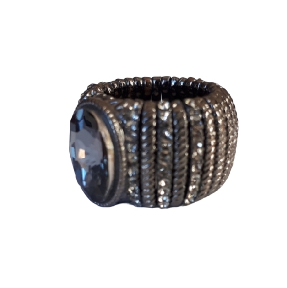 Dark silver crystal ring - Picture 2 of 2